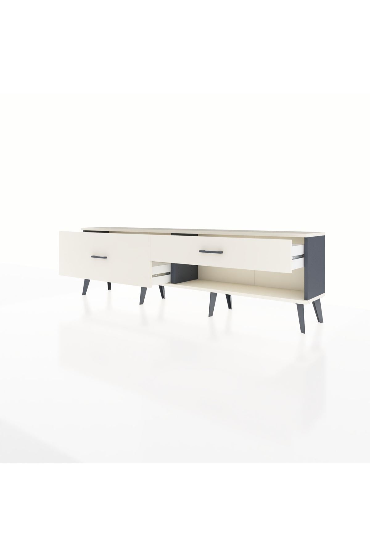 Arges TV Ünitesi 2 Çekmeceli  176x30x51 Antrasit-Aytaşı/Aytaşı