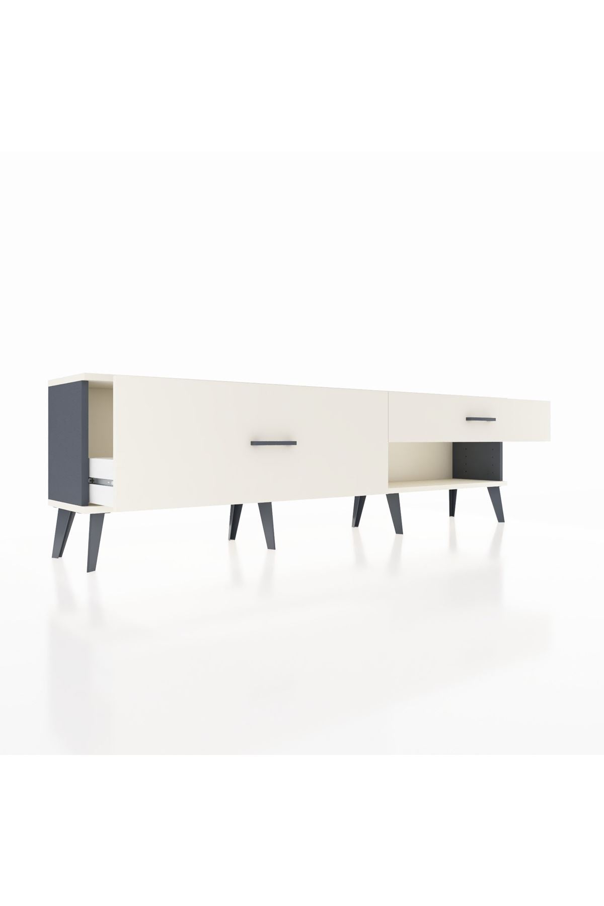 Arges TV Ünitesi 2 Çekmeceli  176x30x51 Antrasit-Aytaşı/Aytaşı