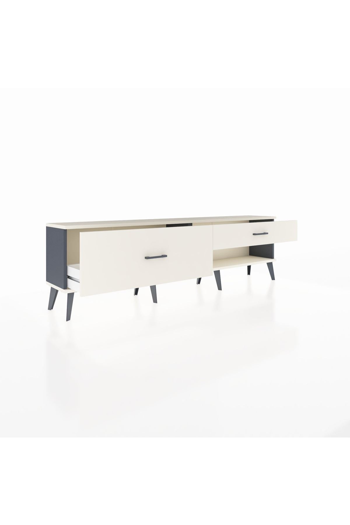 Arges TV Ünitesi 2 Çekmeceli  176x30x51 Antrasit-Aytaşı/Aytaşı