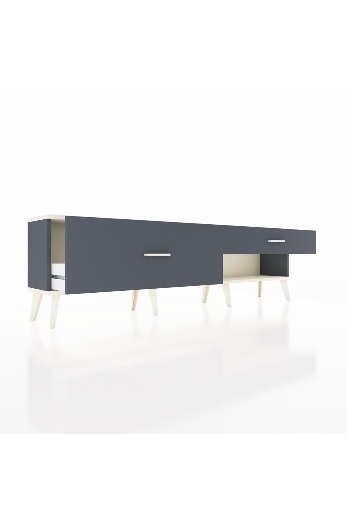 Arges TV Ünitesi 2 Çekmeceli  176x30x51 Antrasit-Aytaşı/Antrasit