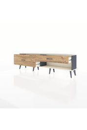 Arges TV Ünitesi 2 Çekmeceli  176x30x51 Antrasit-Aytaşı/Çam