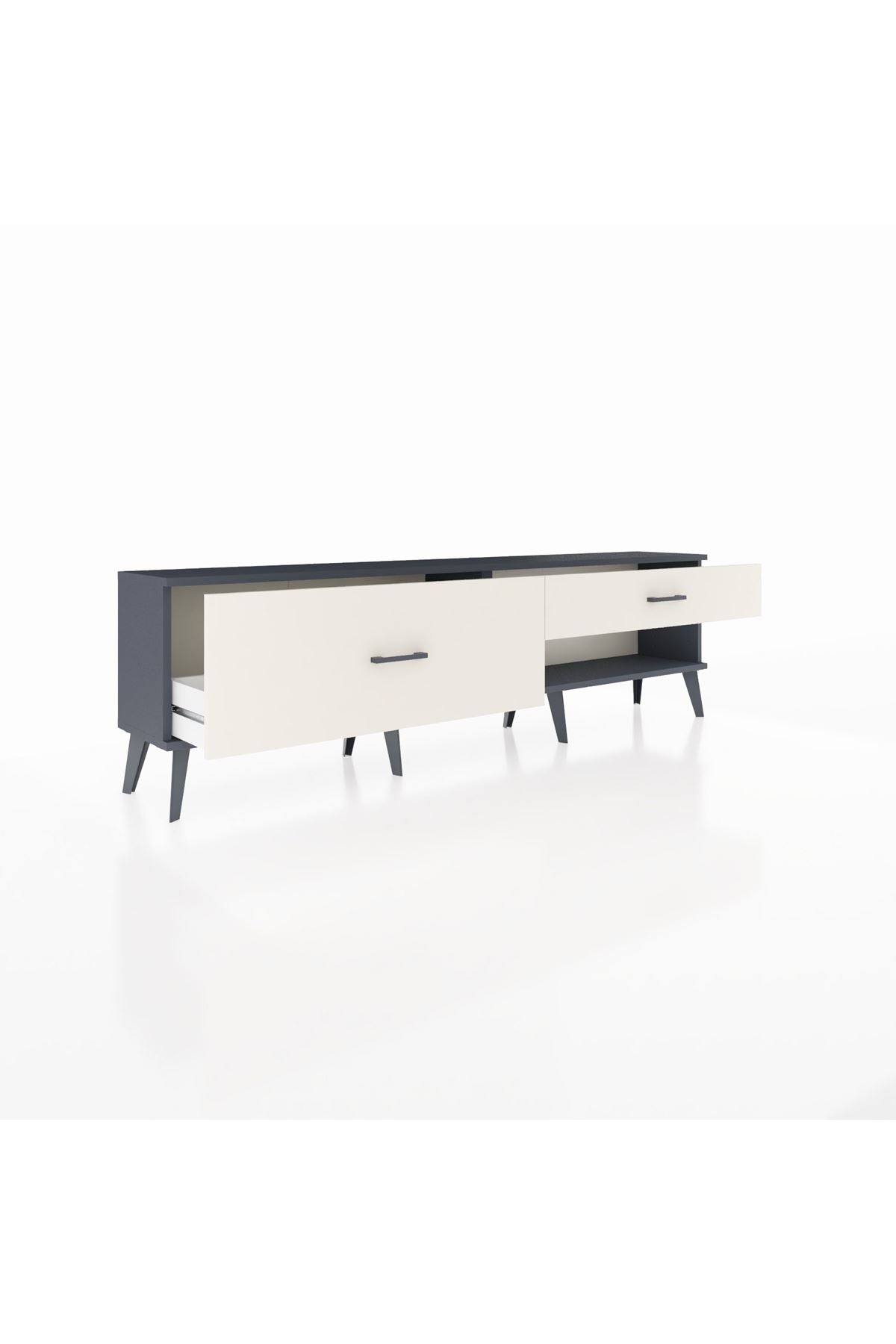 Arges TV Ünitesi 2 Çekmeceli  176x30x51 Antrasit-Antrasit/Aytaşı