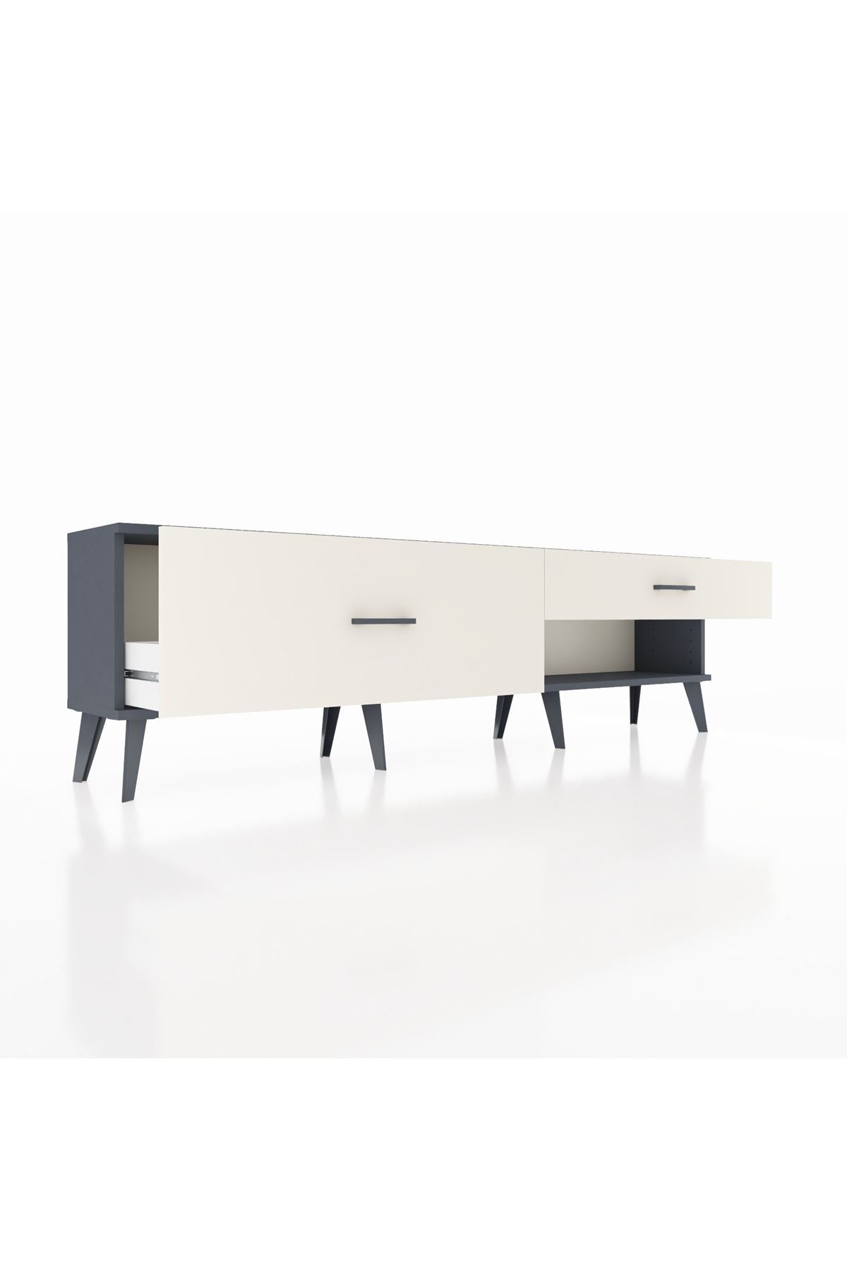 Arges TV Ünitesi 2 Çekmeceli  176x30x51 Antrasit-Antrasit/Aytaşı