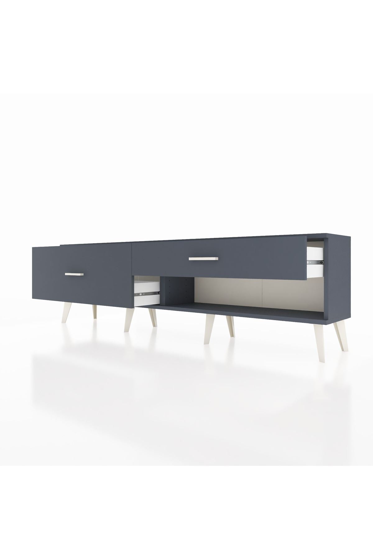 Arges TV Ünitesi 2 Çekmeceli  176x30x51 Antrasit-Antrasit/Antrasit