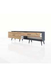 Arges TV Ünitesi 2 Çekmeceli  176x30x51 Antrasit-Antrasit/Çam