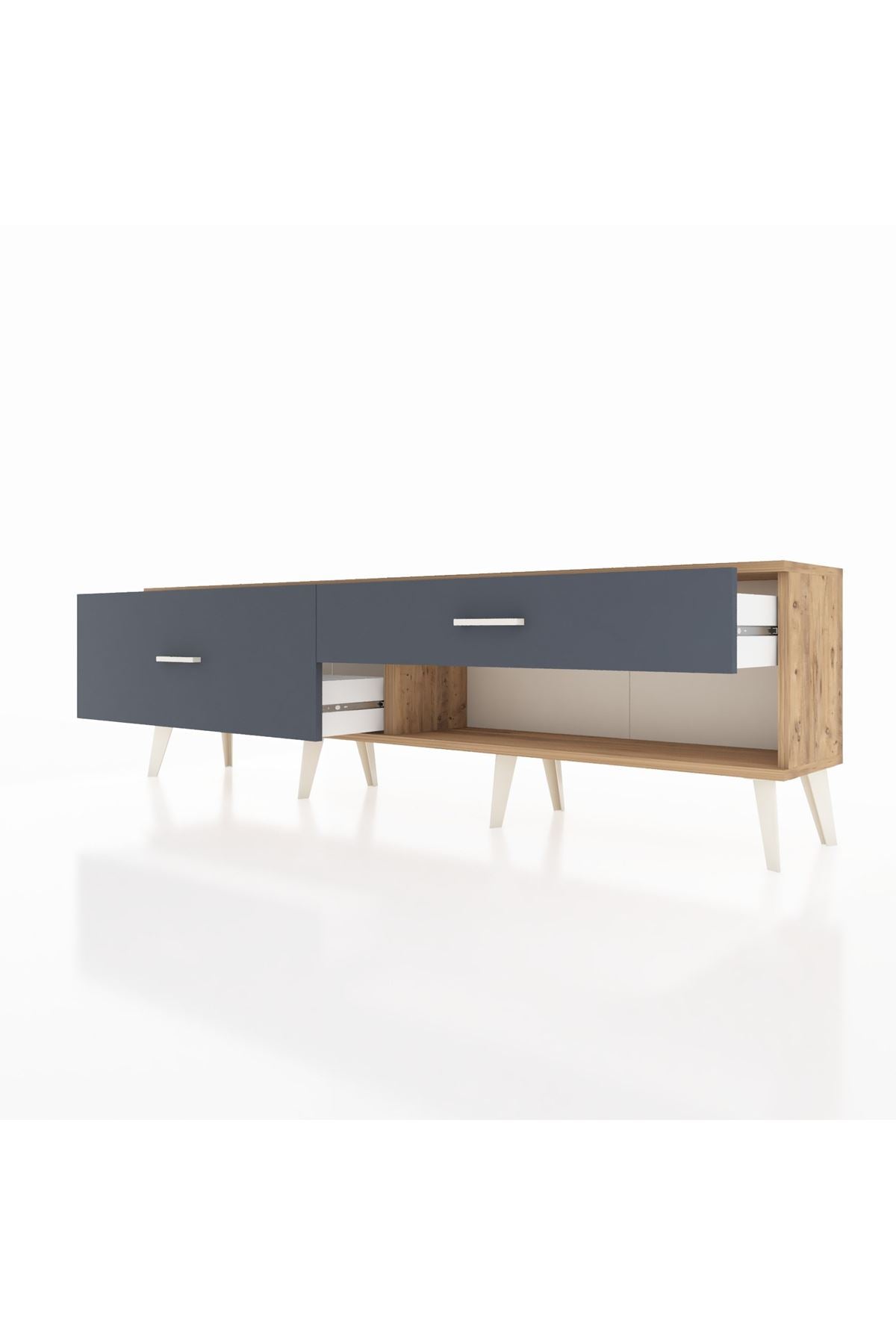 Arges TV Ünitesi 2 Çekmeceli  176x30x51 Çam-Çam/Antrasit