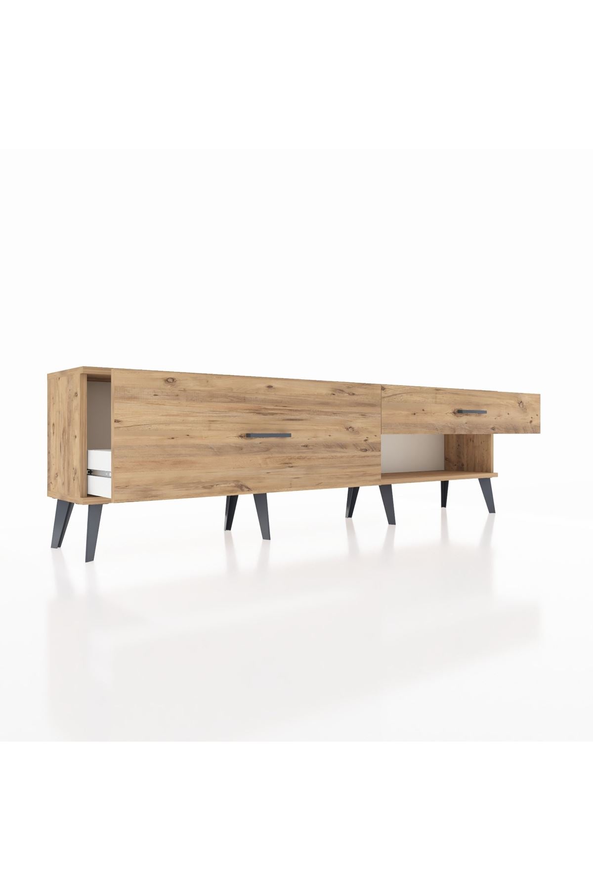 Arges TV Ünitesi 2 Çekmeceli  176x30x51 Çam-Çam/Çam