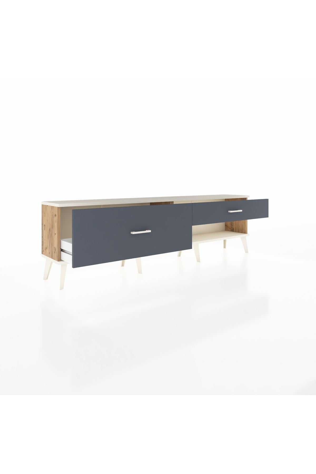 Arges TV Ünitesi 2 Çekmeceli  176x30x51 Çam-Aytaşı/Antrasit