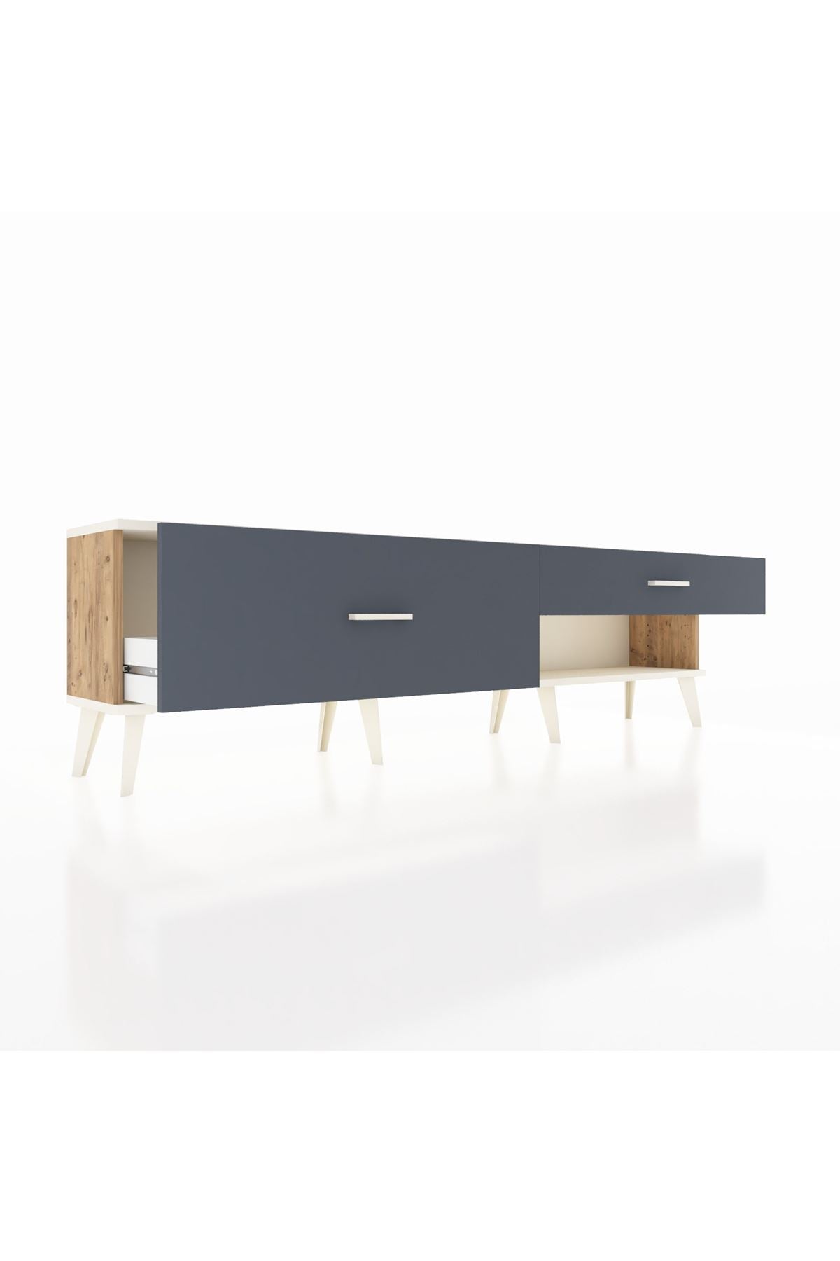 Arges TV Ünitesi 2 Çekmeceli  176x30x51 Çam-Aytaşı/Antrasit