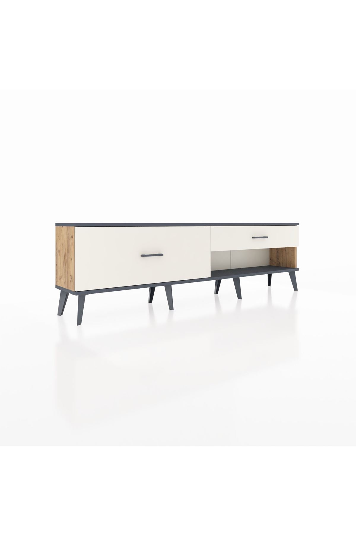 Arges TV Ünitesi 2 Çekmeceli  176x30x51 Çam-Antrasit/Aytaşı