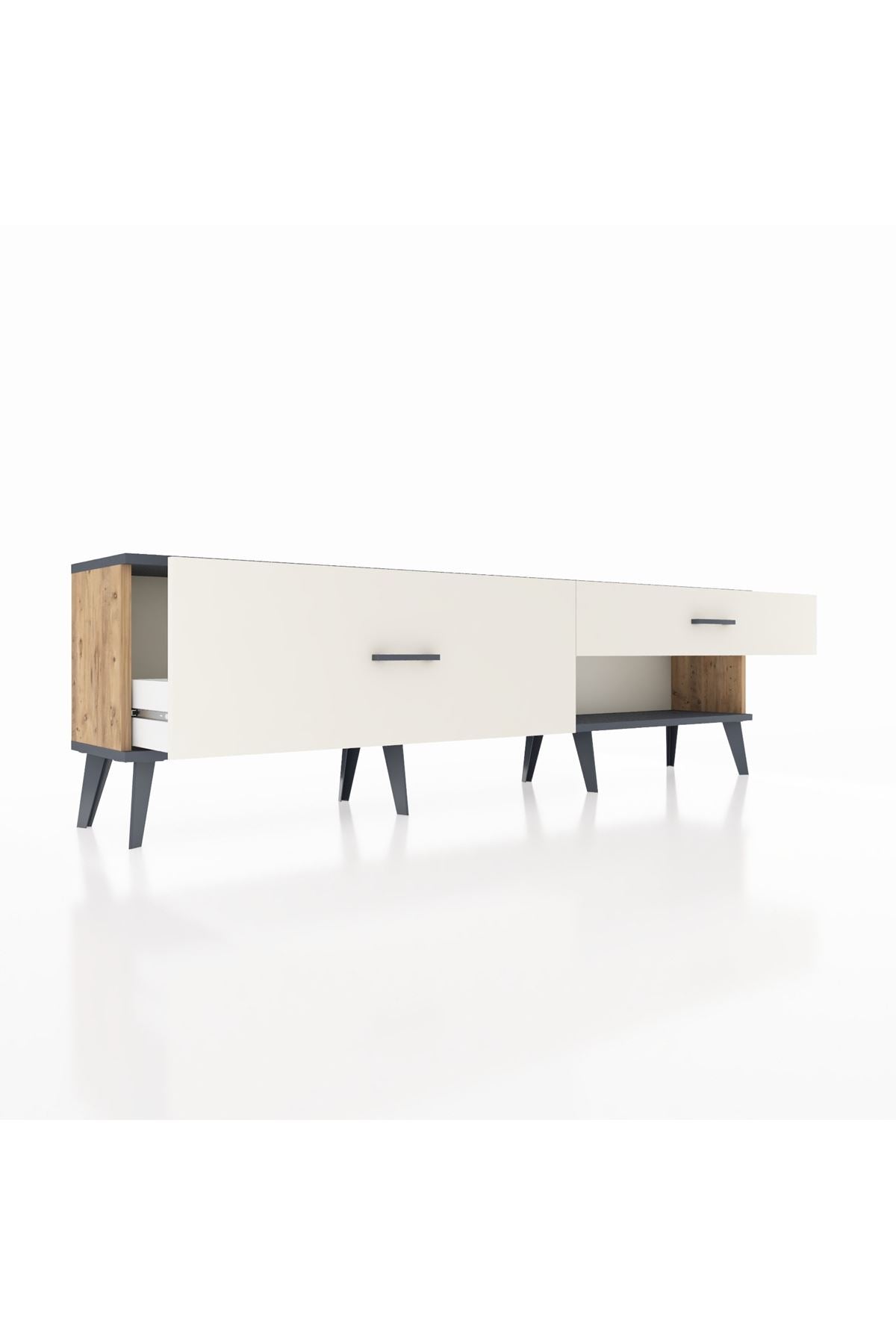 Arges TV Ünitesi 2 Çekmeceli  176x30x51 Çam-Antrasit/Aytaşı