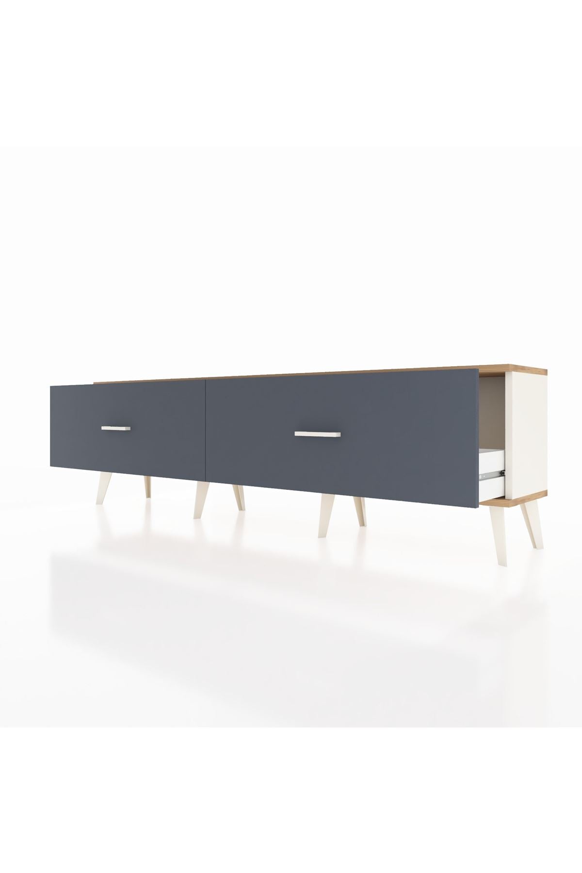 Arges TV Ünitesi 2 Çekmeceli  176x30x51 Aytaşı-Çam/Antrasit