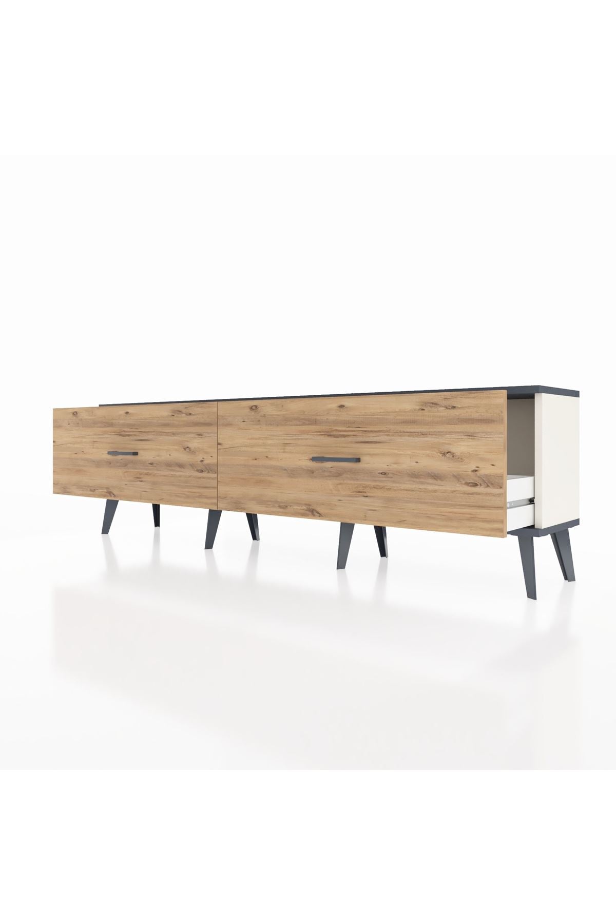 Arges TV Ünitesi 2 Çekmeceli  176x30x51 Aytaşı-Antrasit/Çam