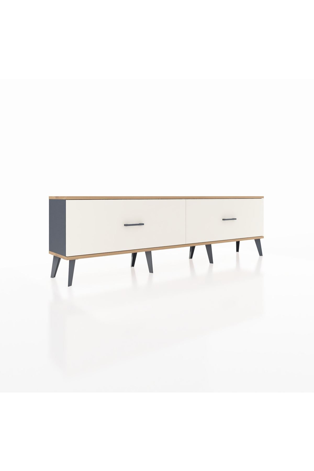 Arges TV Ünitesi 2 Çekmeceli  176x30x51 Antrasit-Çam/Aytaşı