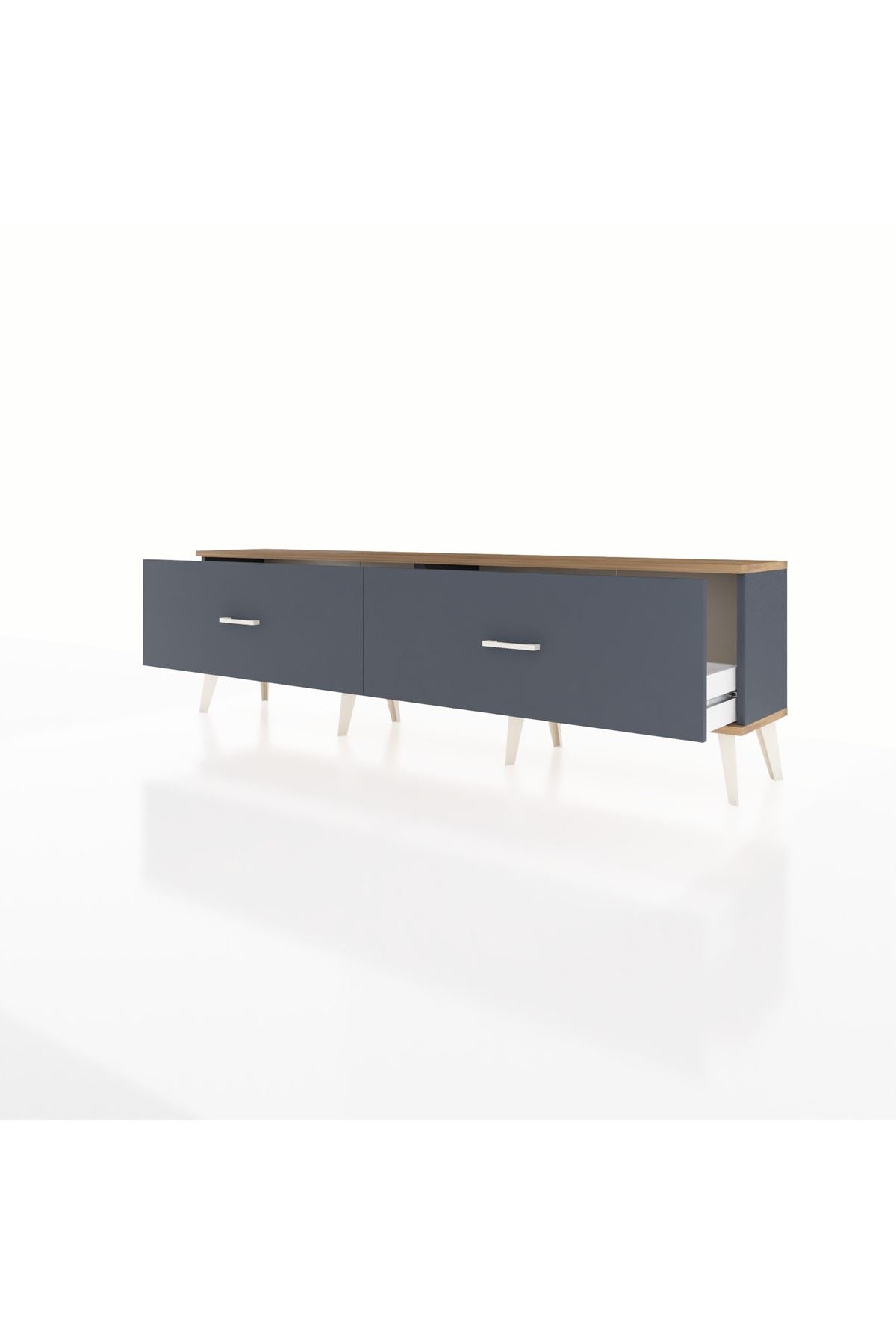 Arges TV Ünitesi 2 Çekmeceli  176x30x51 Antrasit-Çam/Antrasit