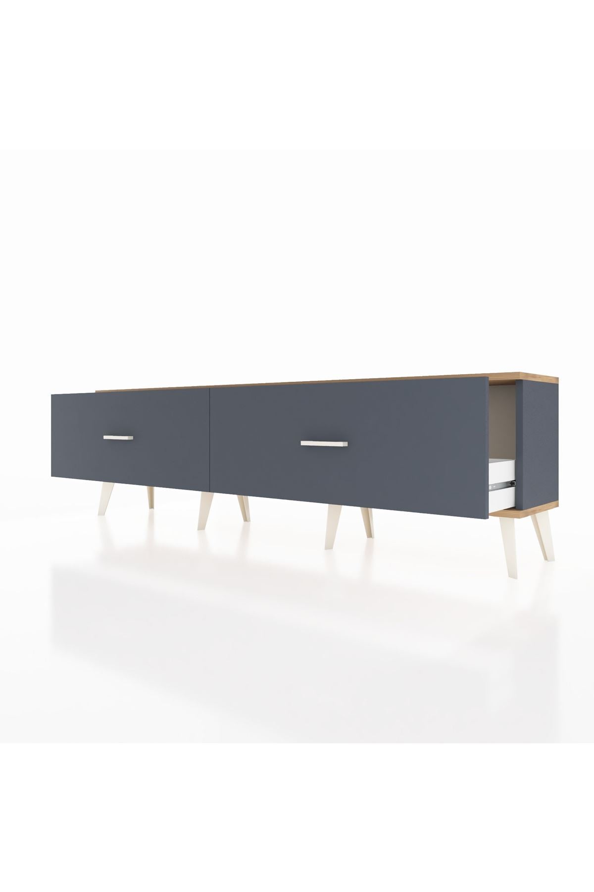 Arges TV Ünitesi 2 Çekmeceli  176x30x51 Antrasit-Çam/Antrasit