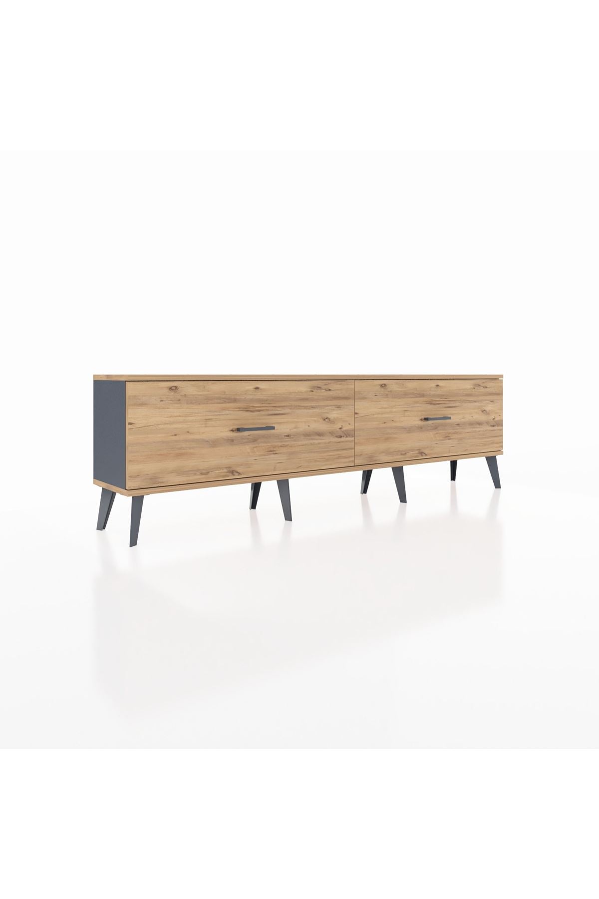 Arges TV Ünitesi 2 Çekmeceli  176x30x51 Antrasit-Çam/Çam