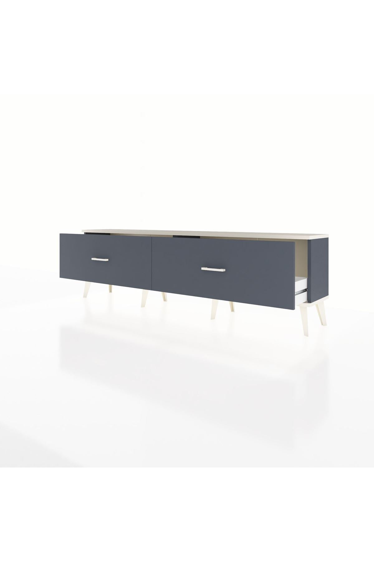 Arges TV Ünitesi 2 Çekmeceli  176x30x51 Antrasit-Aytaşı/Antrasit