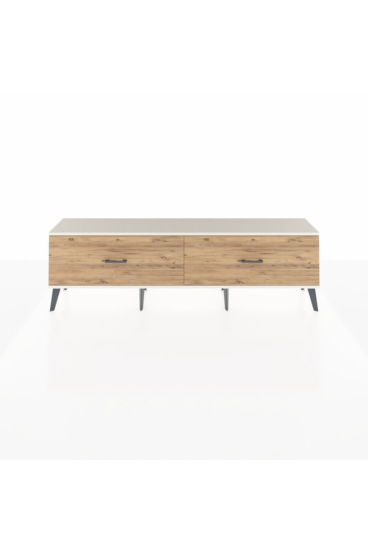 Arges TV Ünitesi 2 Çekmeceli  176x30x51 Antrasit-Aytaşı/Çam