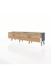 Arges TV Ünitesi 2 Çekmeceli  176x30x51 Antrasit-Aytaşı/Çam