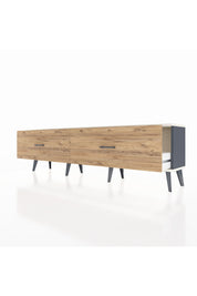 Arges TV Ünitesi 2 Çekmeceli  176x30x51 Antrasit-Aytaşı/Çam