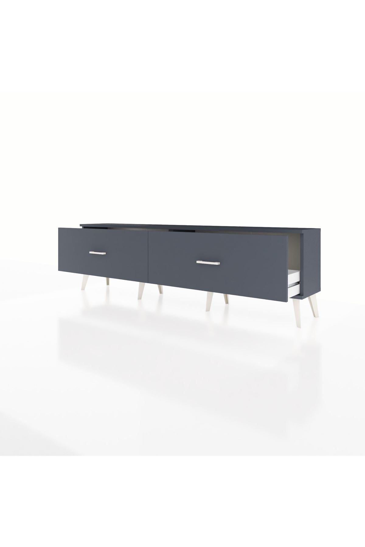 Arges TV Ünitesi 2 Çekmeceli  176x30x51 Antrasit-Antrasit/Antrasit