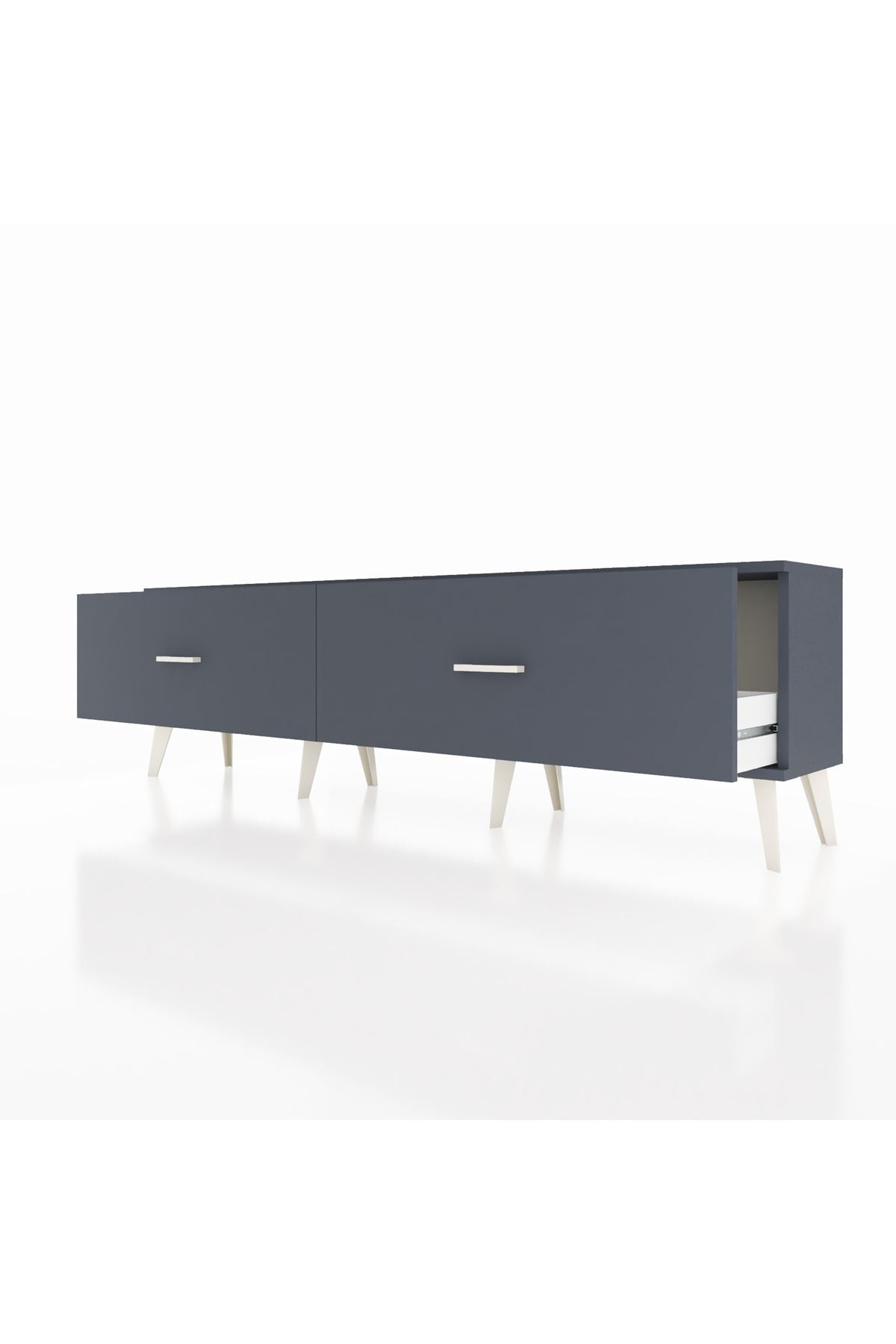 Arges TV Ünitesi 2 Çekmeceli  176x30x51 Antrasit-Antrasit/Antrasit