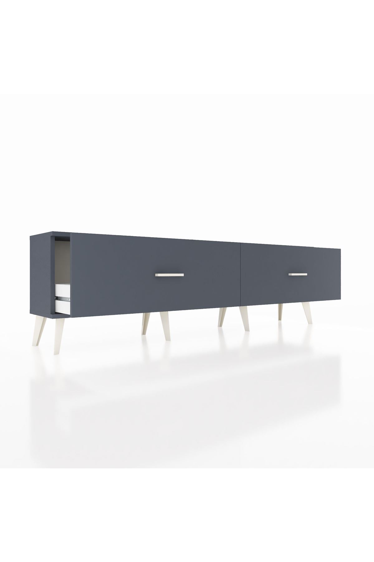 Arges TV Ünitesi 2 Çekmeceli  176x30x51 Antrasit-Antrasit/Antrasit