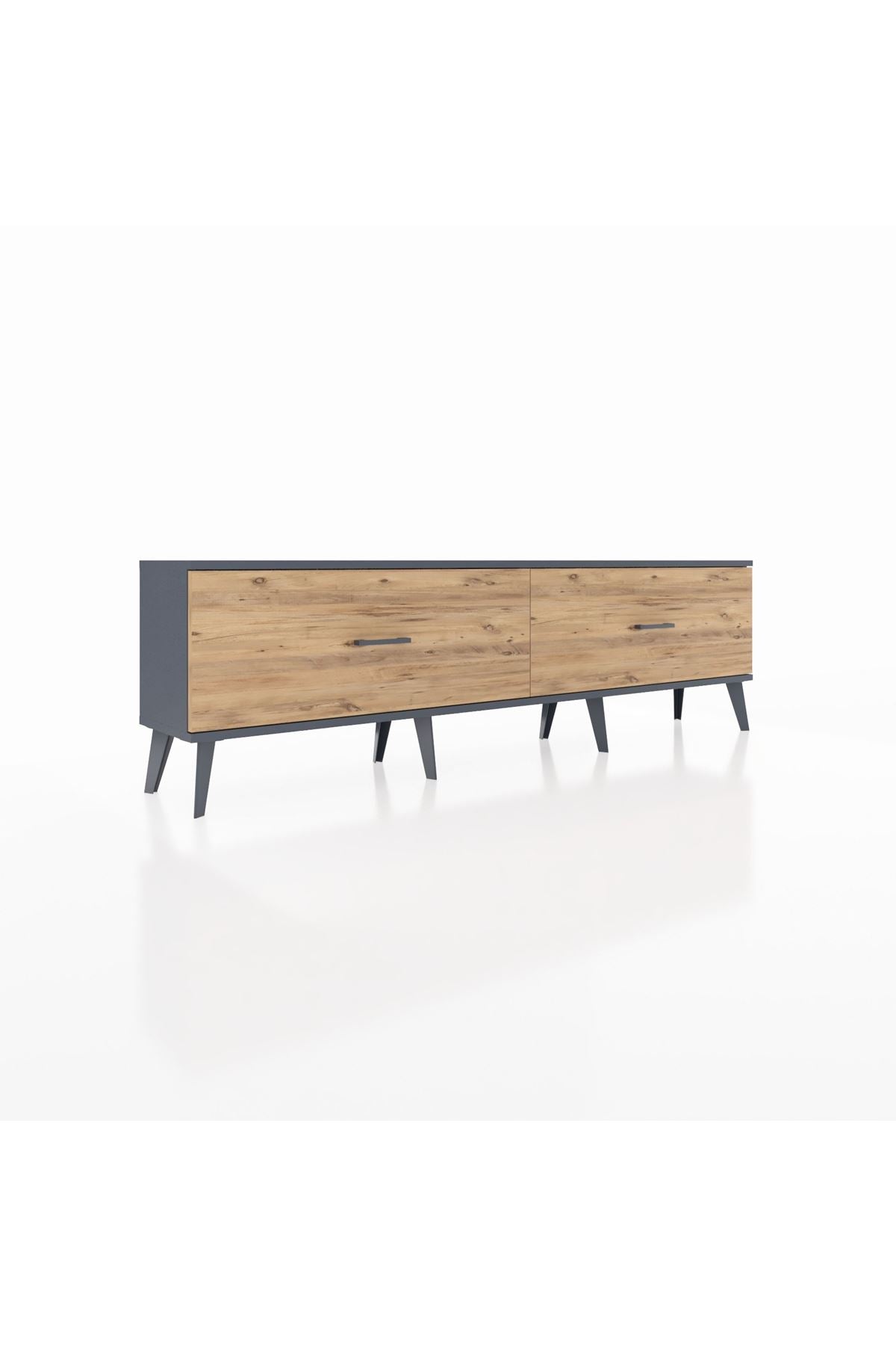 Arges TV Ünitesi 2 Çekmeceli  176x30x51 Antrasit-Antrasit/Çam