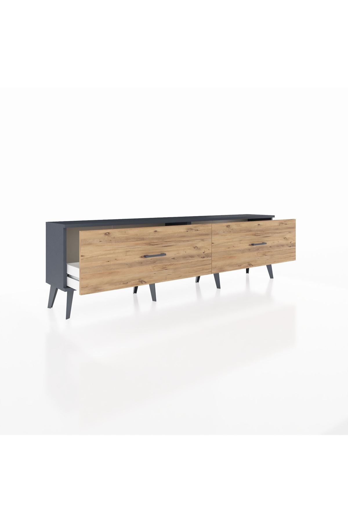 Arges TV Ünitesi 2 Çekmeceli  176x30x51 Antrasit-Antrasit/Çam