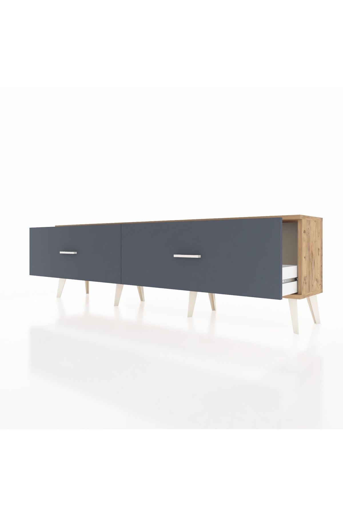 Arges TV Ünitesi 2 Çekmeceli  176x30x51 Çam-Çam/Antrasit