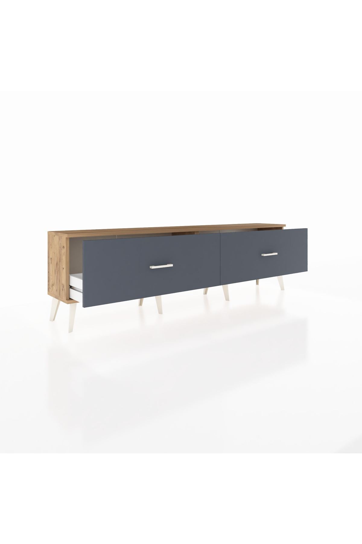 Arges TV Ünitesi 2 Çekmeceli  176x30x51 Çam-Çam/Antrasit