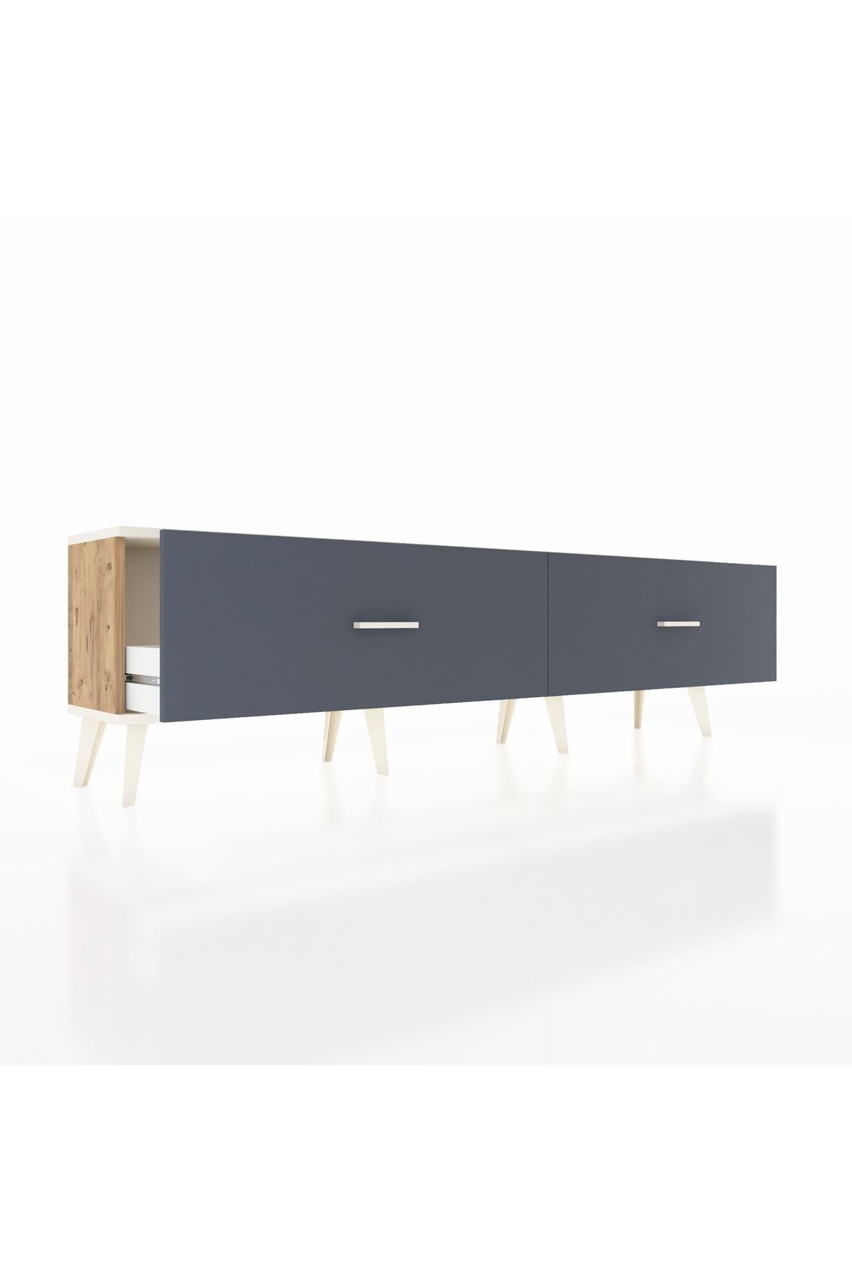 Arges TV Ünitesi 2 Çekmeceli  176x30x51 Çam-Aytaşı/Antrasit