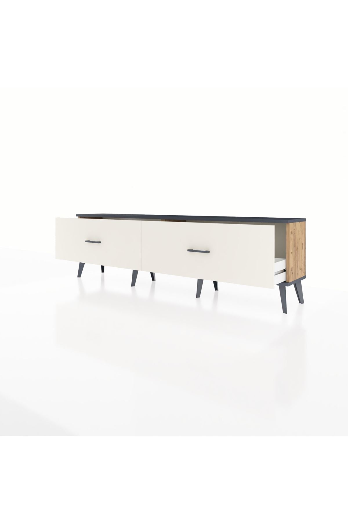 Arges TV Ünitesi 2 Çekmeceli  176x30x51 Çam-Antrasit/Aytaşı