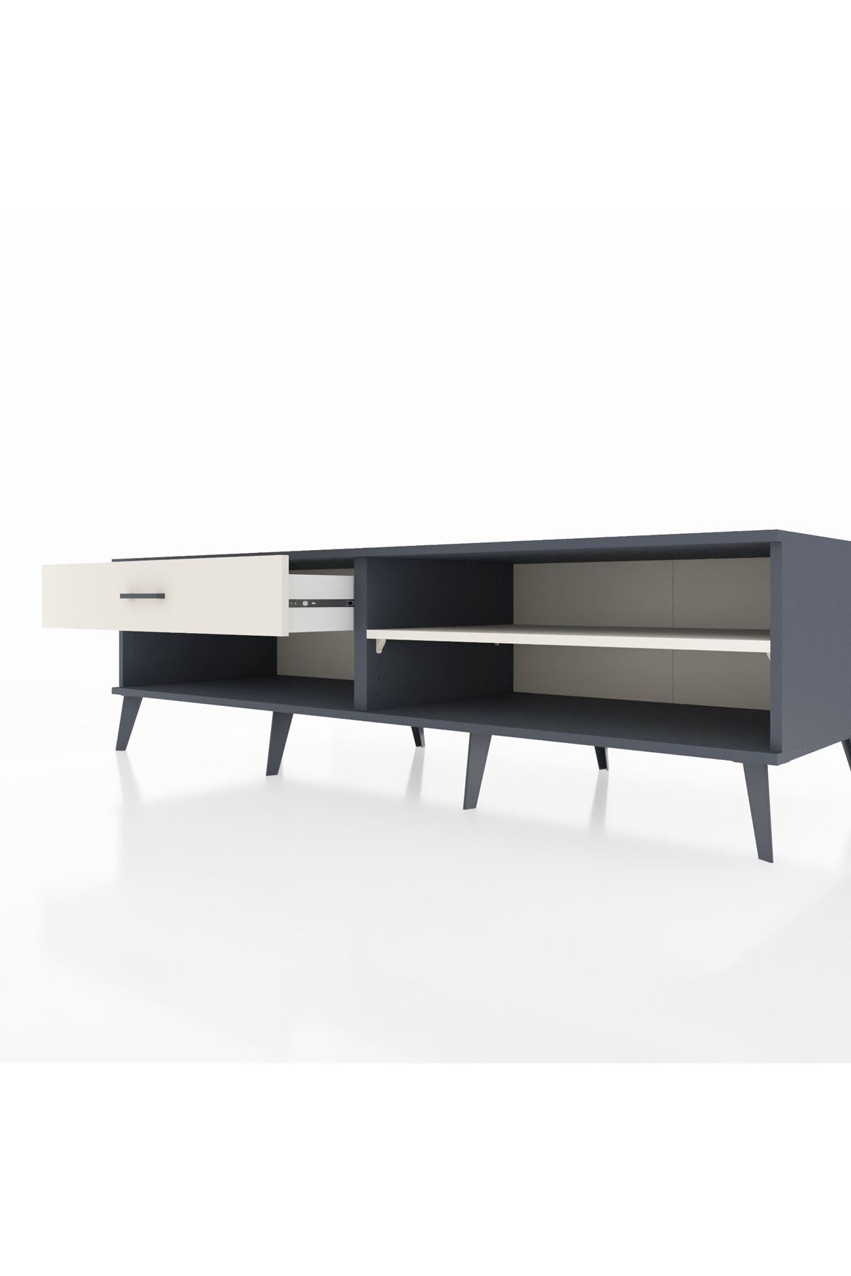 Kronos TV Ünitesi Tek Raflı Tek Çekmeceli  176x59x51 Antrasit-Aytaşı/Aytaşı