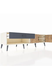 Kronos TV Ünitesi Tek Raflı Tek Çekmeceli 2 Kapaklı 176x59x51 Aytaşı-Çam/Antrasit