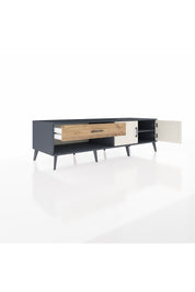 Kronos TV Ünitesi Tek Raflı Tek Çekmeceli 2 Kapaklı 176x59x51 Antrasit-Aytaşı/Çam