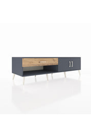 Kronos TV Ünitesi Tek Raflı Tek Çekmeceli 2 Kapaklı 176x59x51 Antrasit-Antrasit/Çam