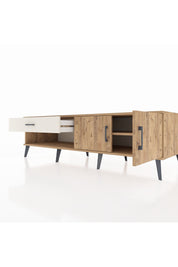 Kronos TV Ünitesi Tek Raflı Tek Çekmeceli 2 Kapaklı 176x59x51 Çam-Çam/Aytaşı