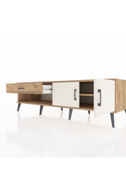 Kronos TV Ünitesi Tek Raflı Tek Çekmeceli 2 Kapaklı 176x59x51 Çam-Aytaşı/Çam