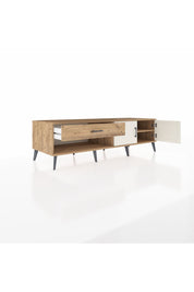 Kronos TV Ünitesi Tek Raflı Tek Çekmeceli 2 Kapaklı 176x59x51 Çam-Aytaşı/Çam