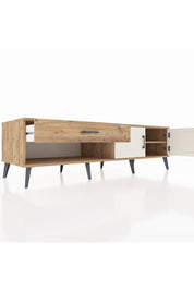Kronos TV Ünitesi Tek Raflı Tek Çekmeceli 2 Kapaklı 176x59x51 Çam-Aytaşı/Çam