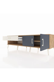 Kronos TV Ünitesi Tek Raflı Tek Çekmeceli 2 Kapaklı 176x59x51 Çam-Antrasit/Aytaşı