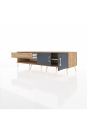 Kronos TV Ünitesi Tek Raflı Tek Çekmeceli 2 Kapaklı 176x59x51 Çam-Antrasit/Çam