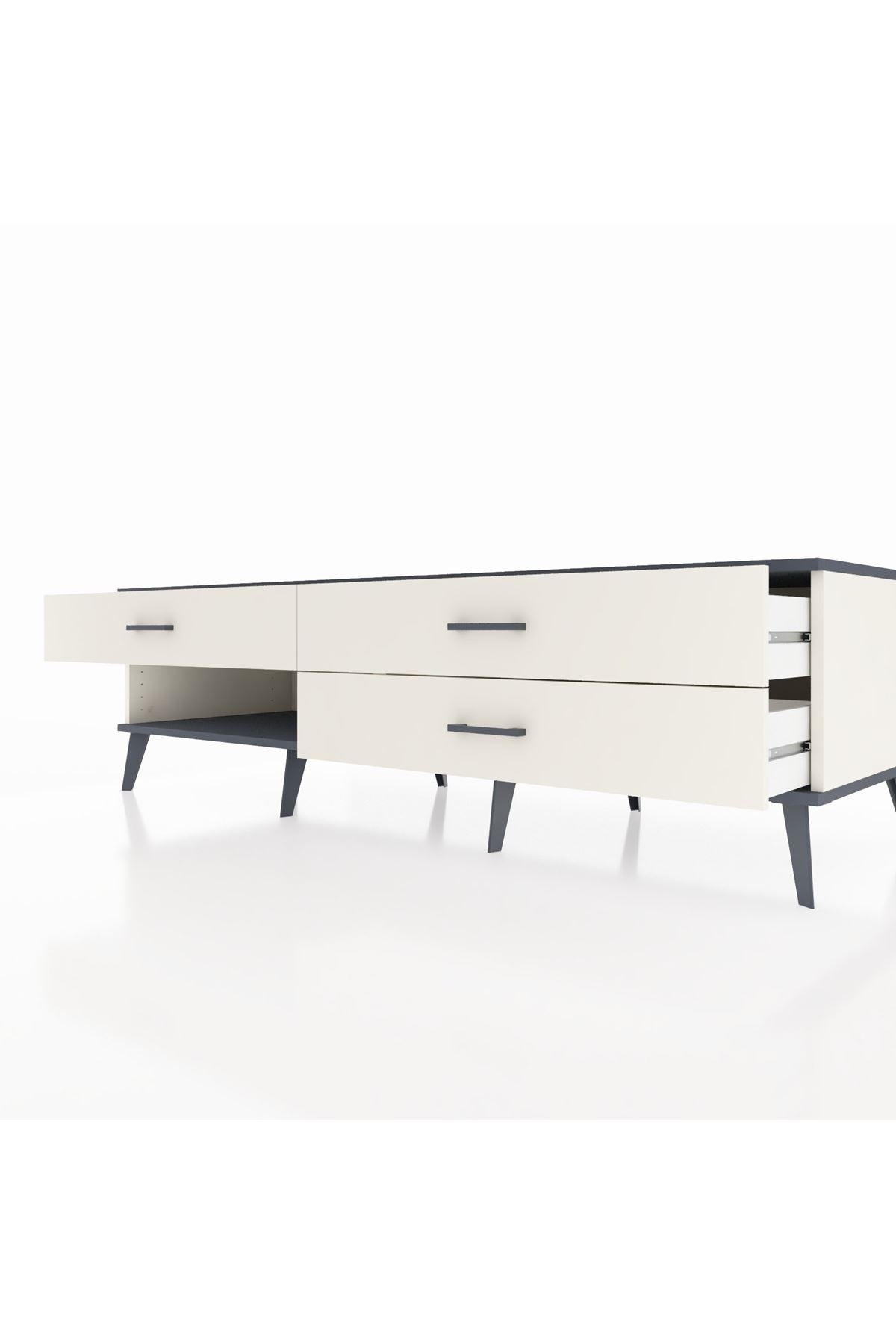 Kronos TV Ünitesi 3 Çekmeceli  176x59x51 Aytaşı-Antrasit/Aytaşı