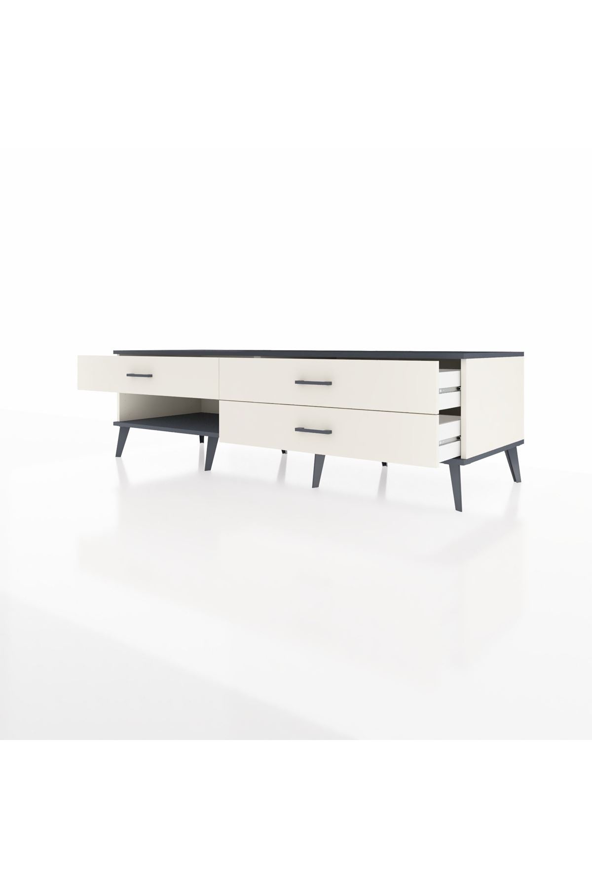 Kronos TV Ünitesi 3 Çekmeceli  176x59x51 Aytaşı-Antrasit/Aytaşı