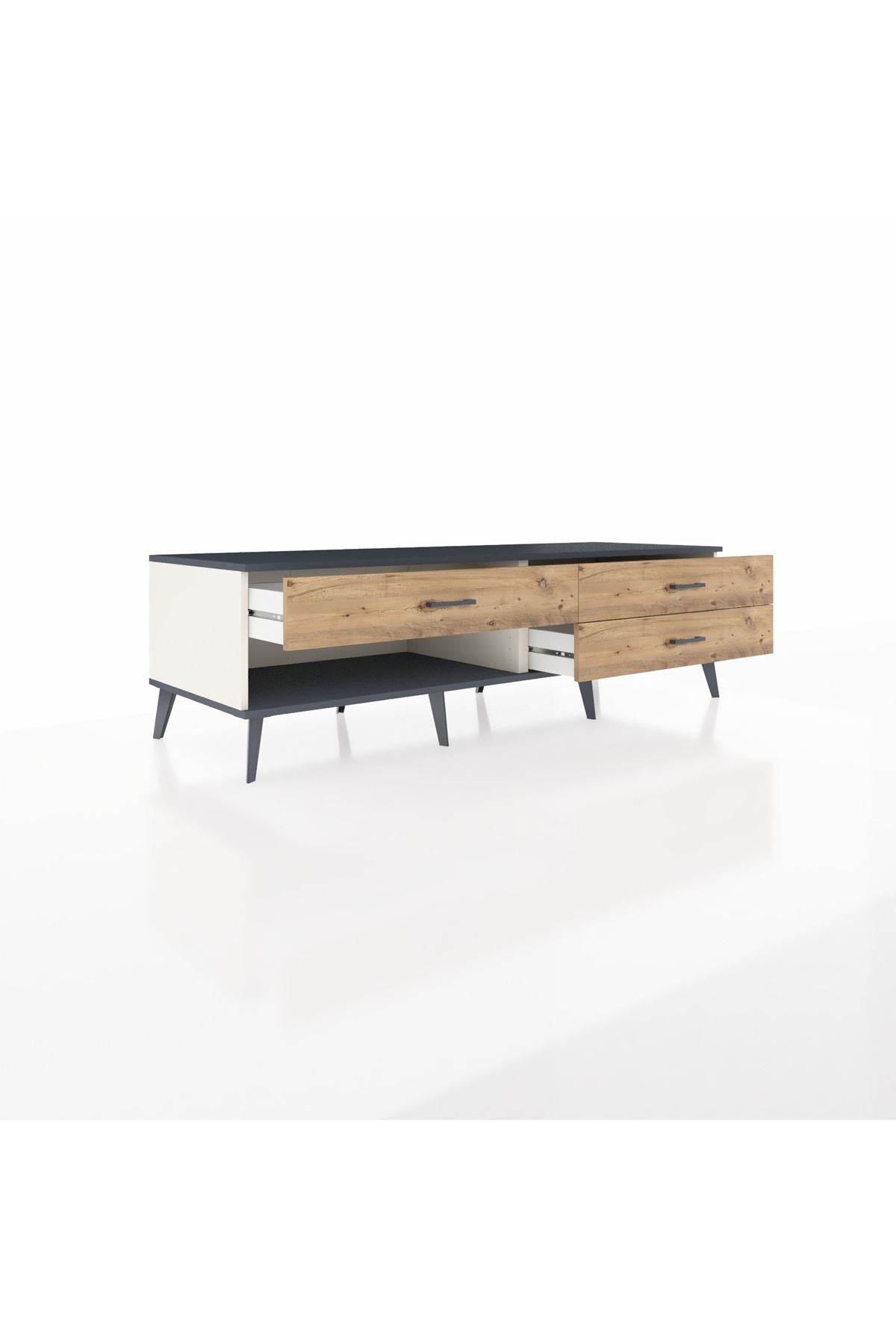 Kronos TV Ünitesi 3 Çekmeceli  176x59x51 Aytaşı-Antrasit/Çam