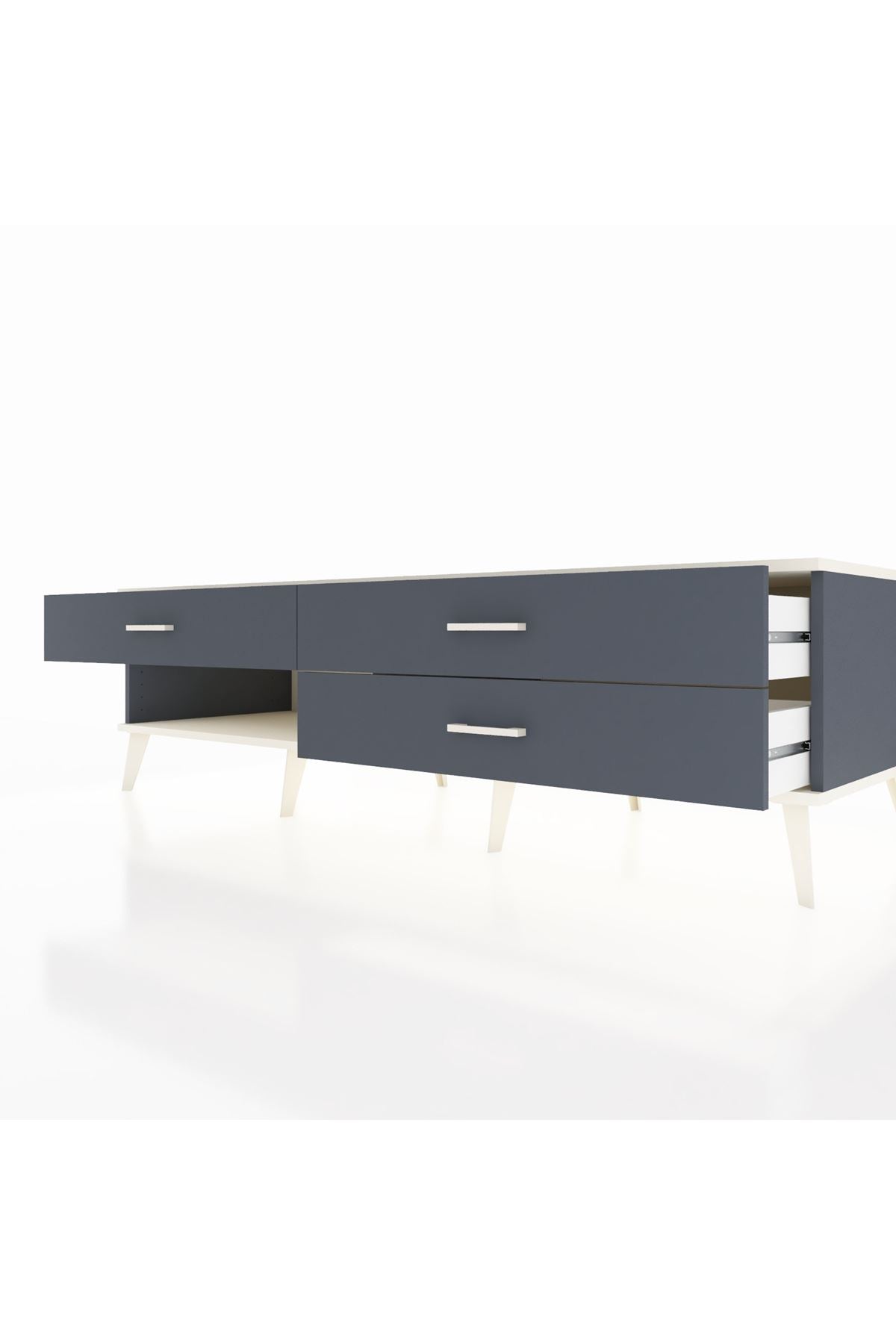 Kronos TV Ünitesi 3 Çekmeceli  176x59x51 Antrasit-Aytaşı/Antrasit