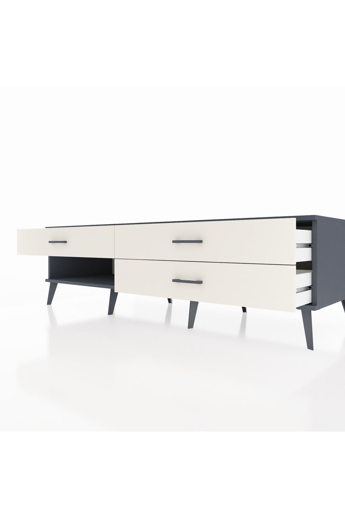 Kronos TV Ünitesi 3 Çekmeceli  176x59x51 Antrasit-Antrasit/Aytaşı