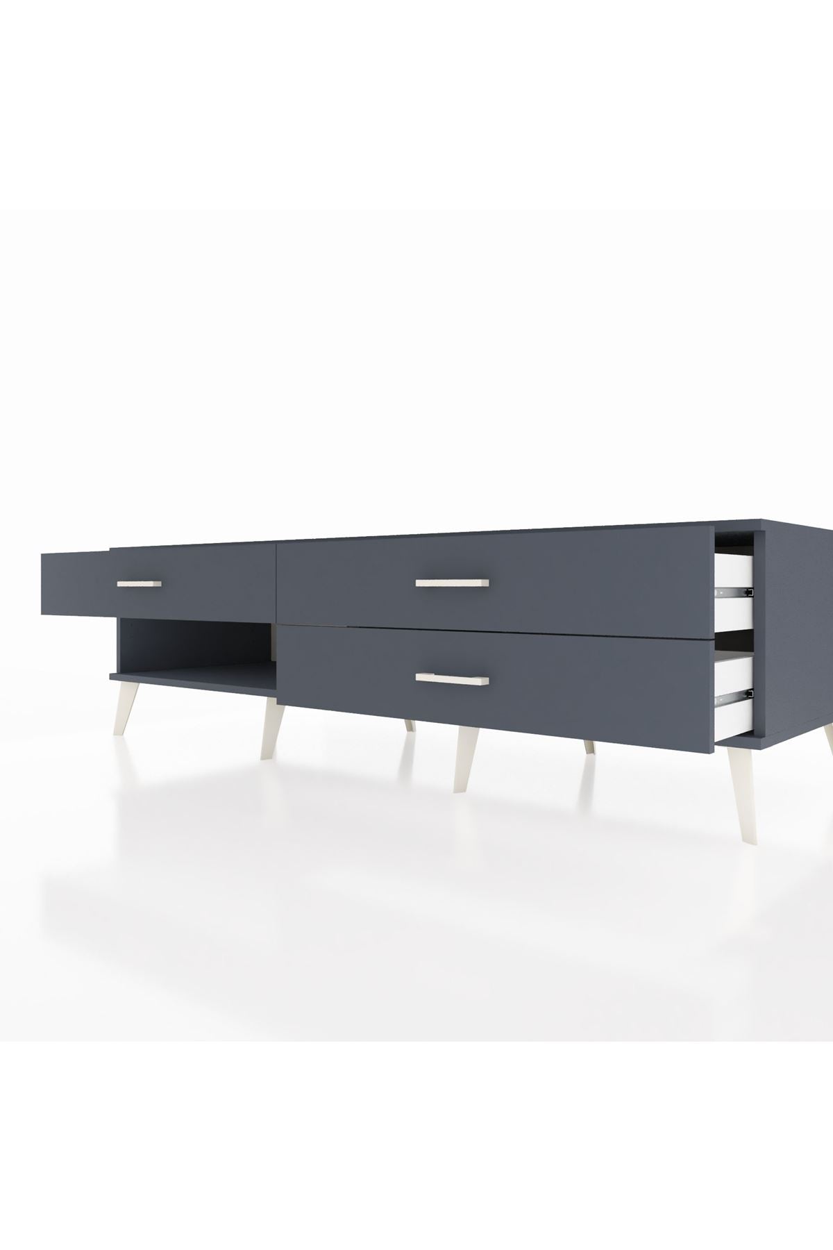 Kronos TV Ünitesi 3 Çekmeceli  176x59x51 Antrasit-Antrasit/Antrasit